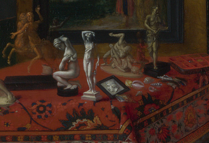 Detail from Unknown Flemish artist, 'Cognoscenti in a Room hung with Pictures', about 1620
