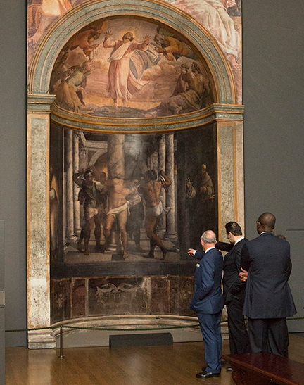 Royal visit at the gallery for Michelangelo and Sebastiano exhibition