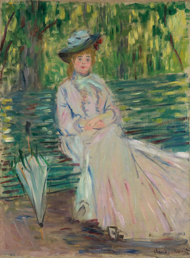 Woman Seated on a Bench by Claude Monet