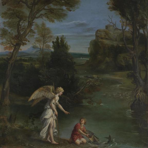 Landscape with Tobias laying hold of the Fish