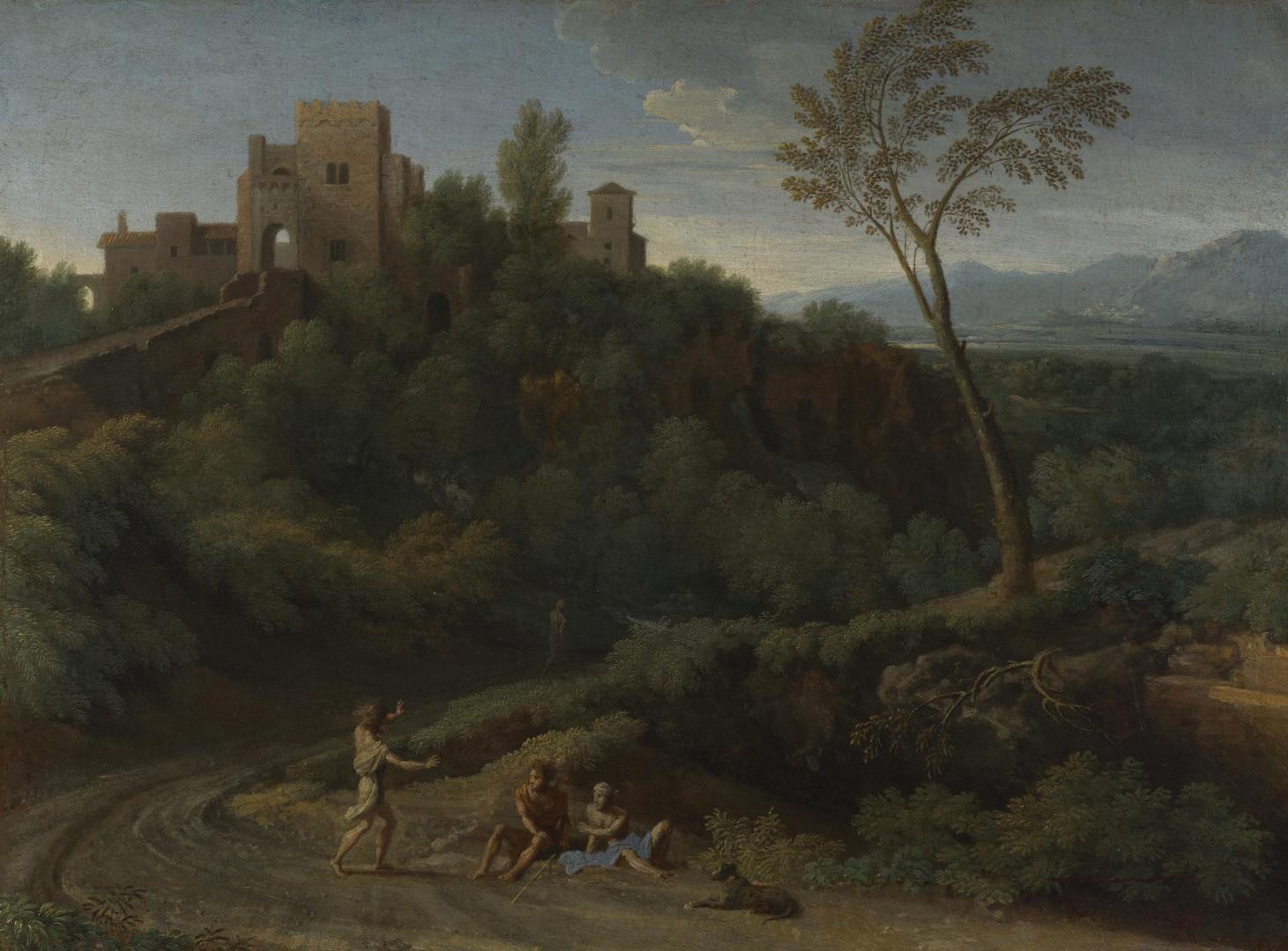 Imaginary Landscape with Buildings in Tivoli by Gaspard Dughet