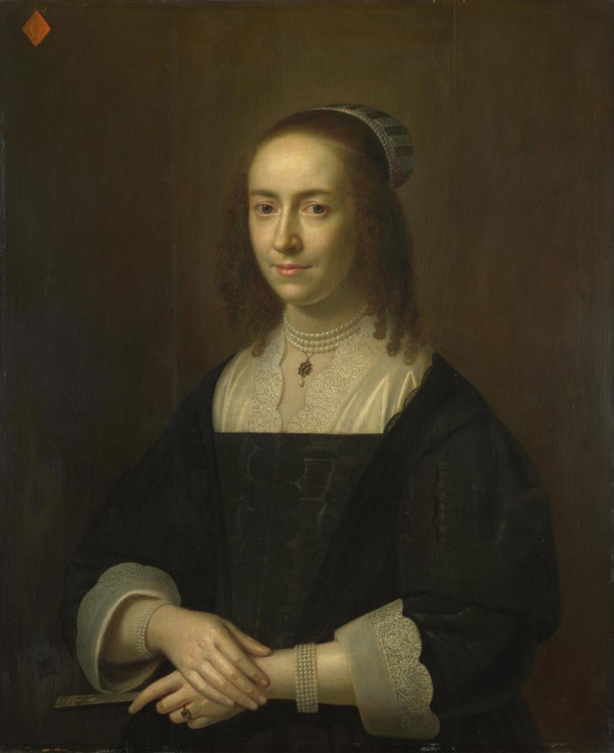 Portrait of a Lady with a Fan by Dutch