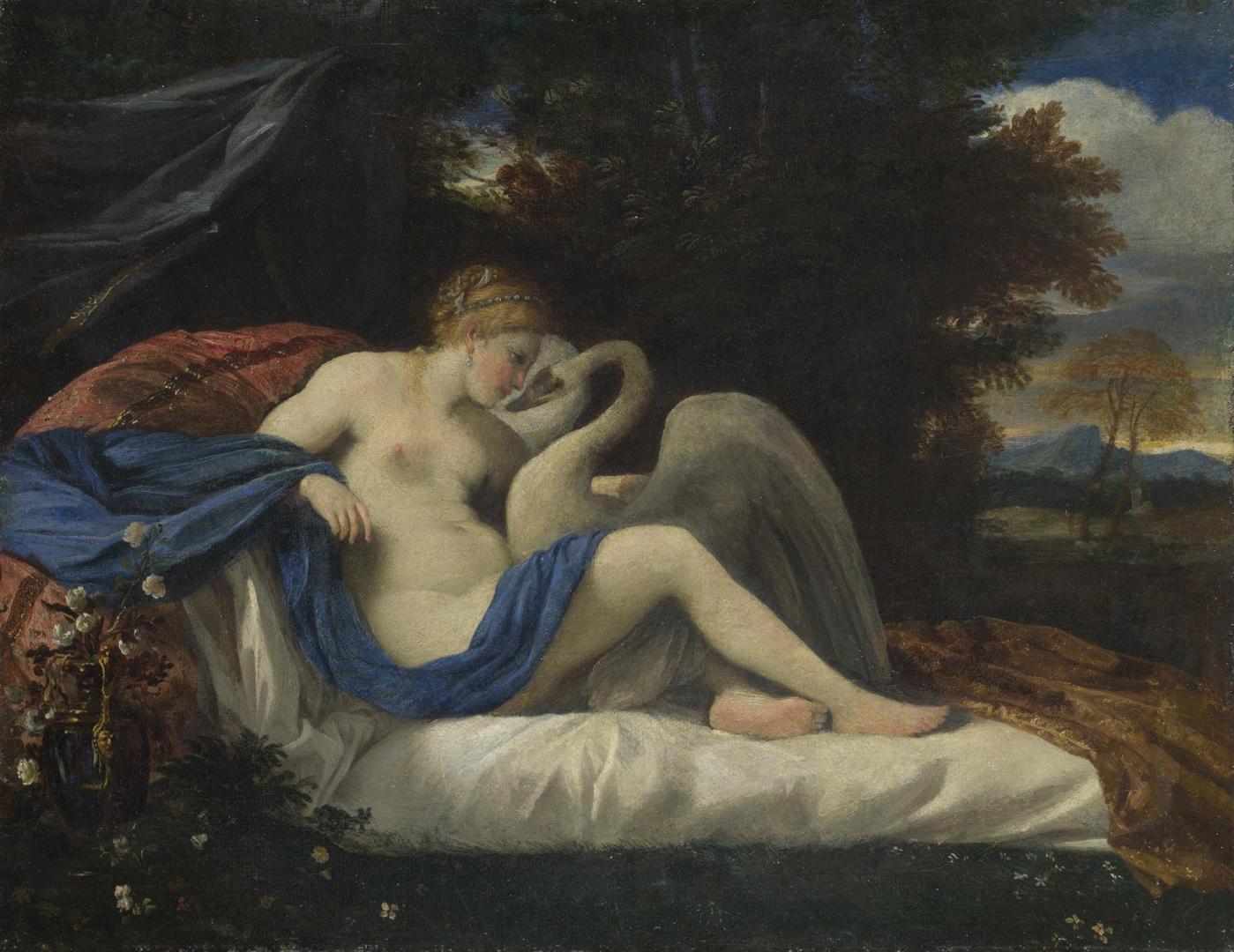 Leda and the Swan by Style of Pier Francesco Mola