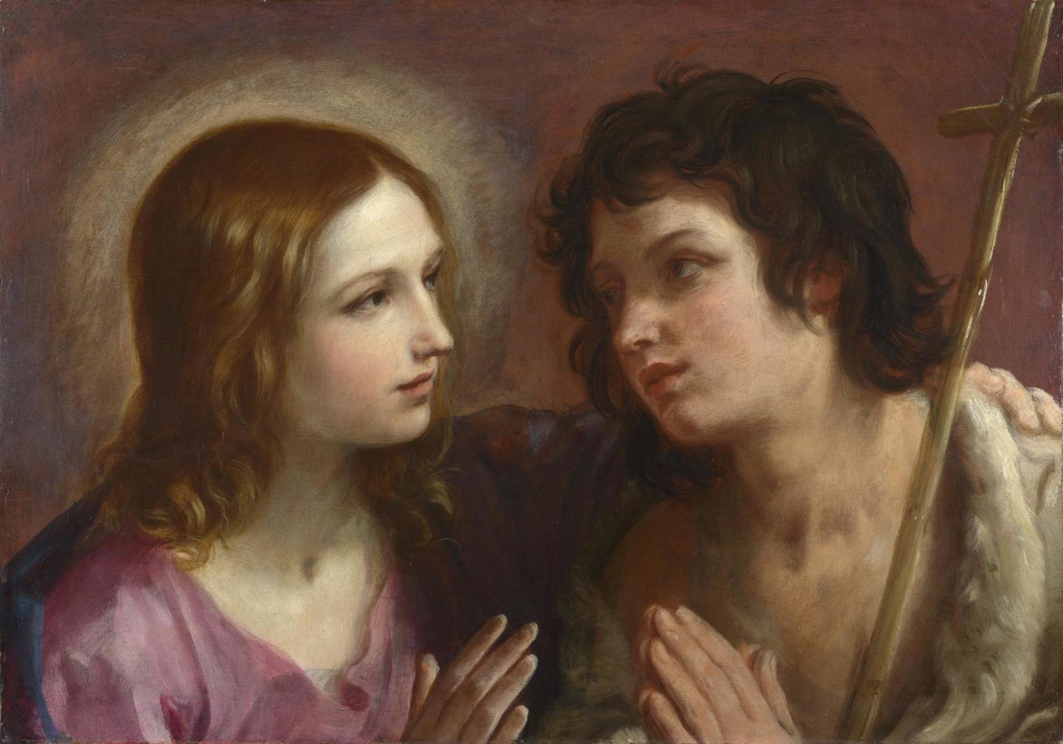 Christ embracing Saint John the Baptist by Guido Reni