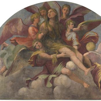 Saint Mary Magdalene borne by Angels