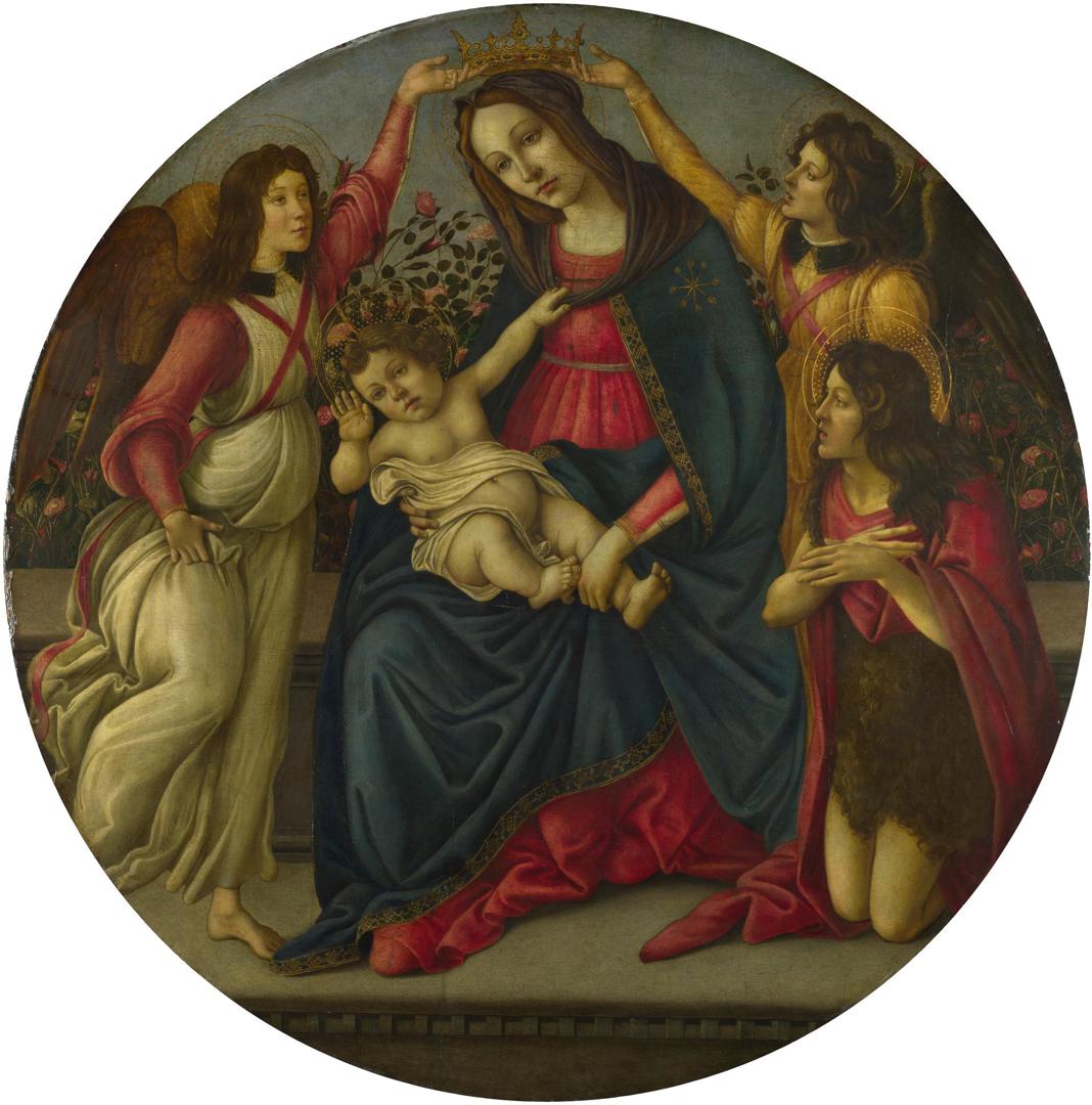 The Virgin and Child with Saint John and Two Angels by Workshop of Sandro Botticelli