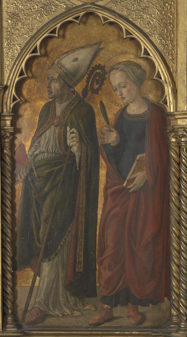A Bishop (Donatus?) and a Female Martyr (Antilla?) by Probably by Jacopo di Antonio (Master of Pratovecchio?)