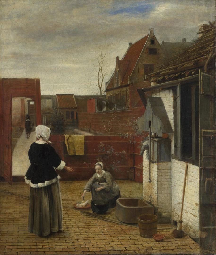 A Woman and her Maid in a Courtyard by Pieter de Hooch