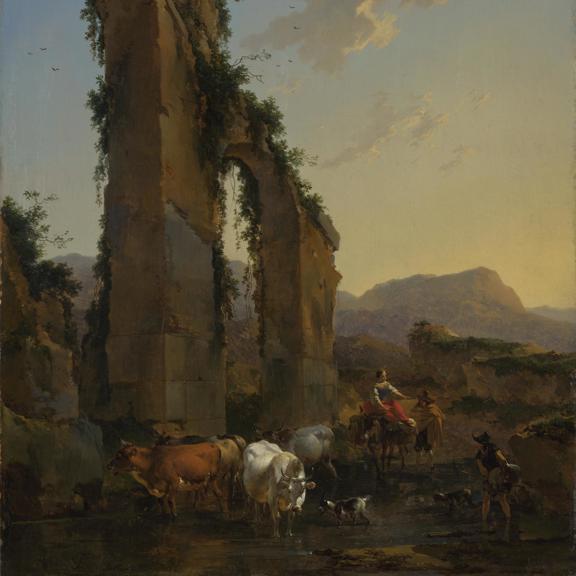 Peasants by a Ruined Aqueduct