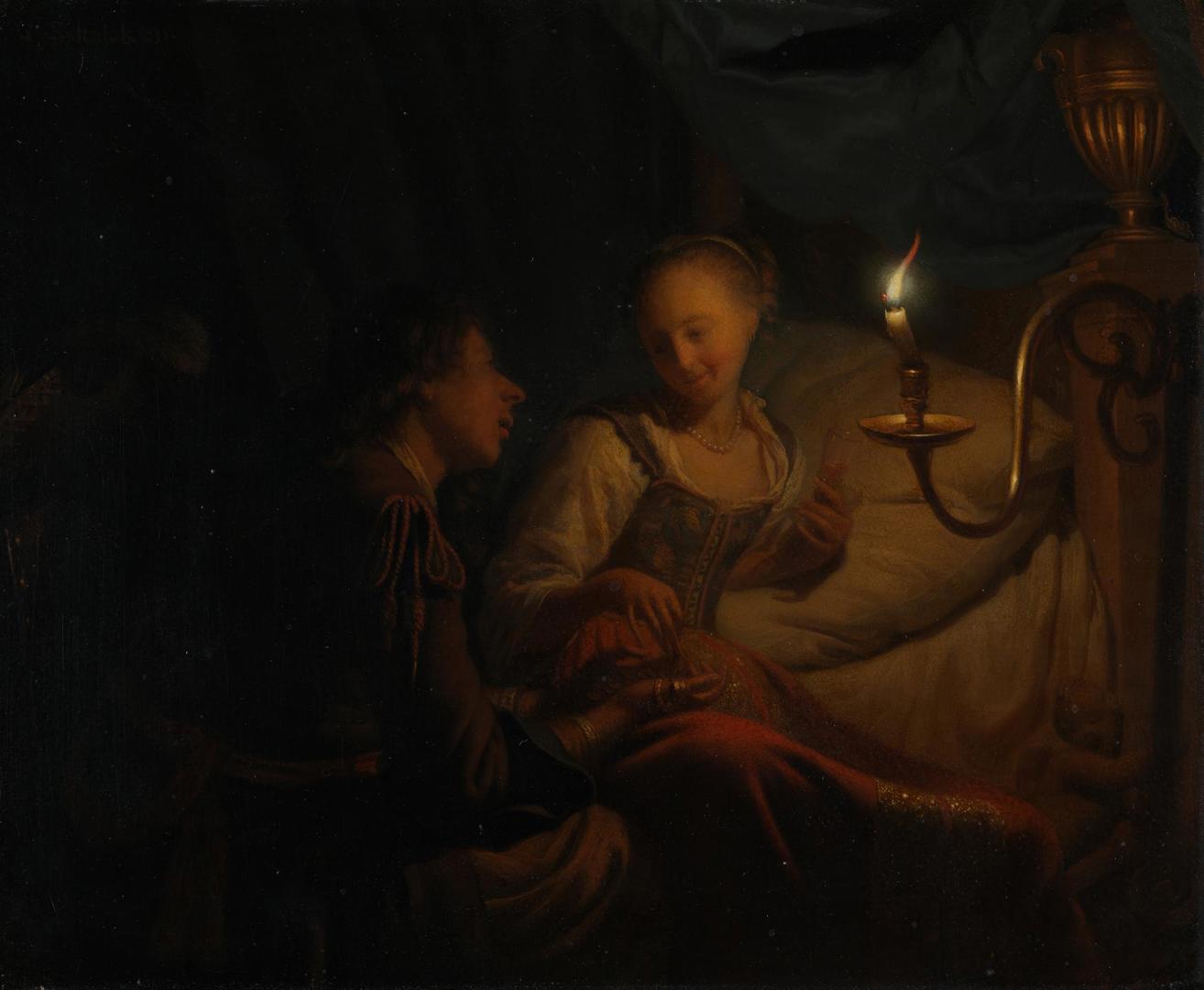 A Man Offering Gold and Coins to a Girl by Godfried Schalcken
