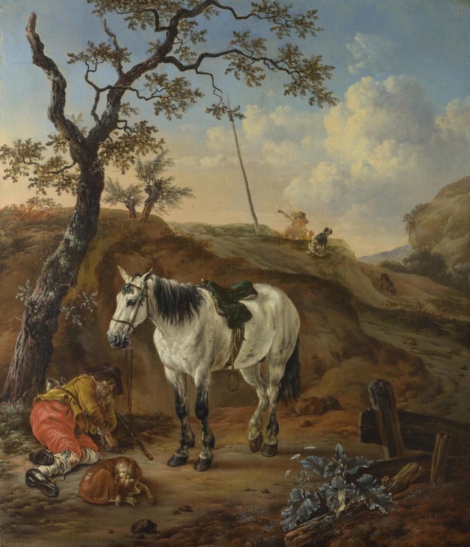 A White Horse standing by a Sleeping Man by Pieter Verbeeck