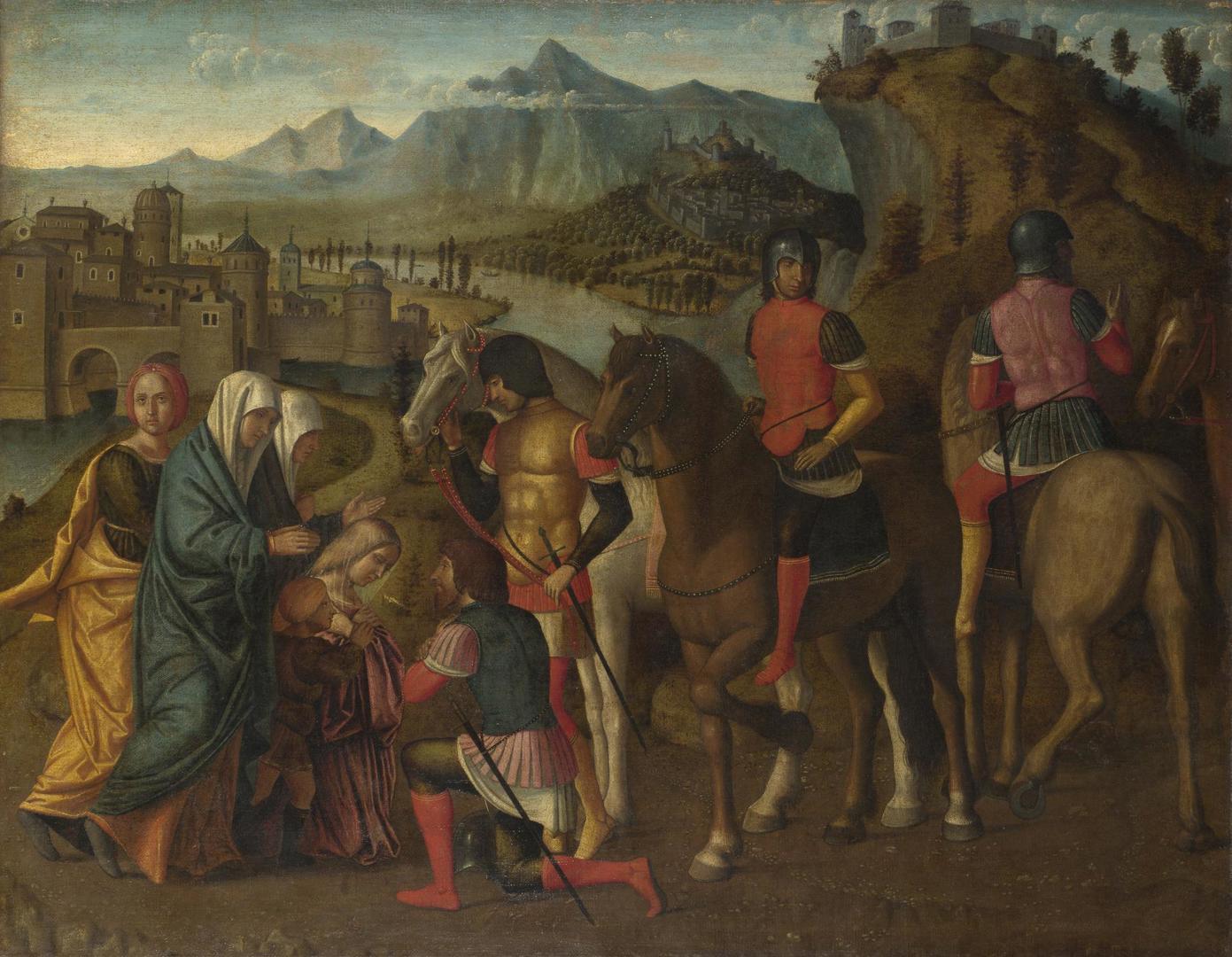 Coriolanus persuaded by his Family to spare Rome by Michele da Verona