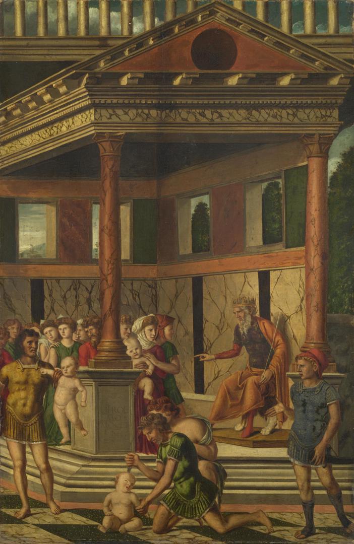 The Massacre of the Innocents with Herod by Gerolamo Mocetto