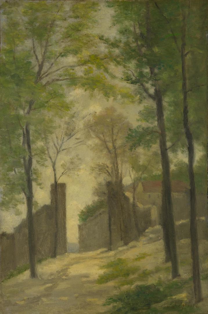A Gateway behind Trees by Stanislas-Victor-Edmond Lépine