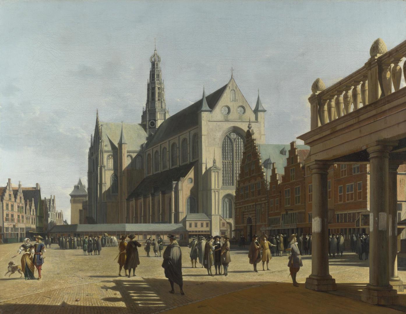 The Market Place and the Grote Kerk at Haarlem by Gerrit Berckheyde