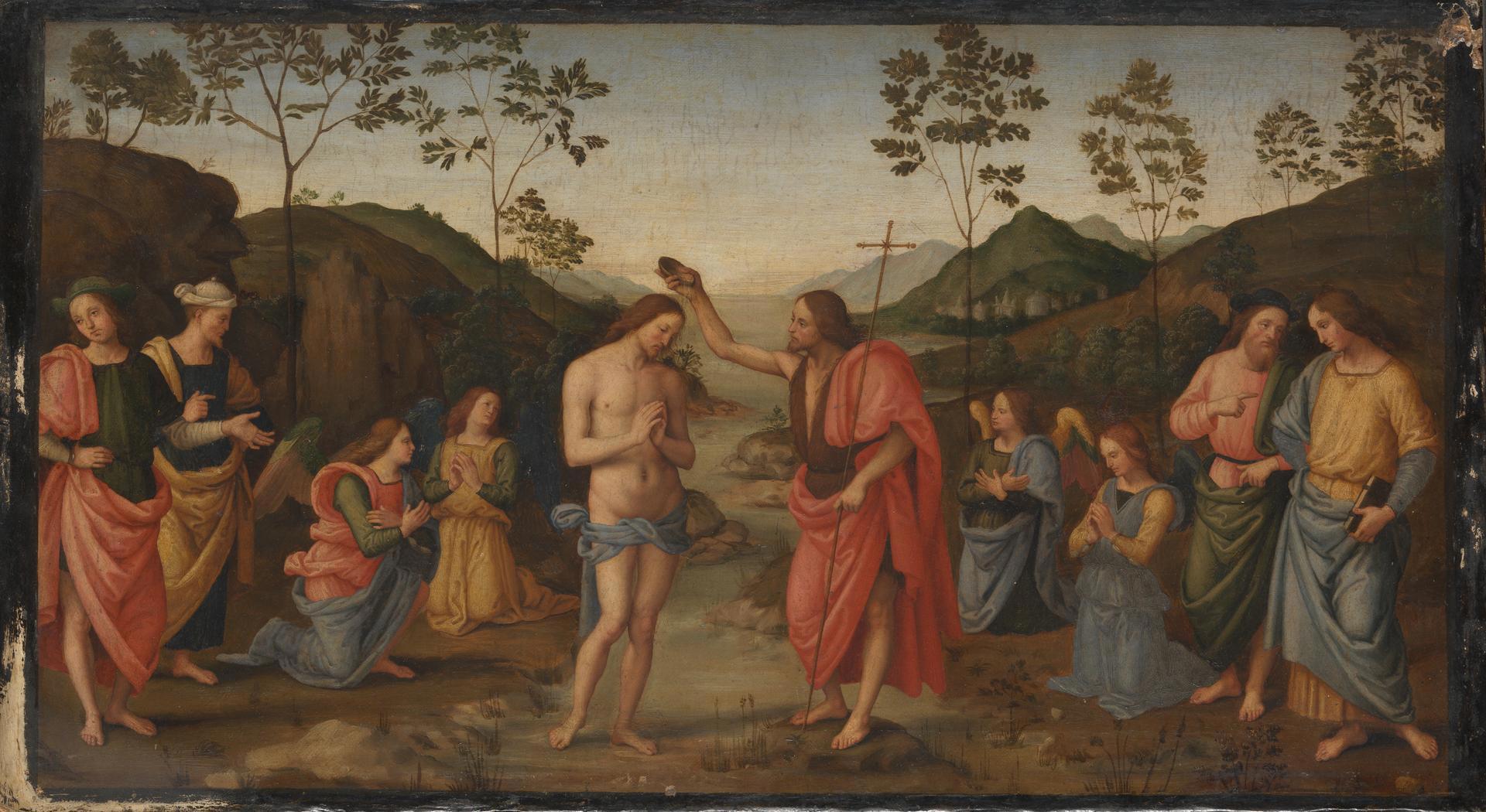 The Baptism of Christ by probably by Sassoferrato, after Pietro Perugino
