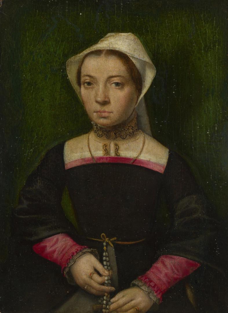 A Woman with Prayer Beads by Netherlandish