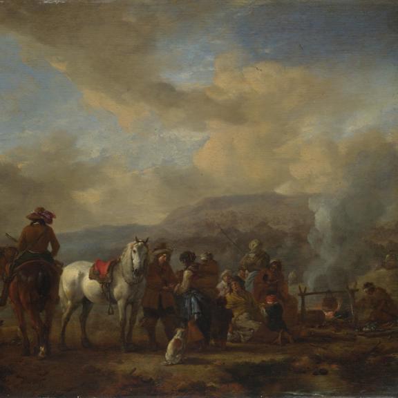 Two Horsemen at a Gipsy Encampment
