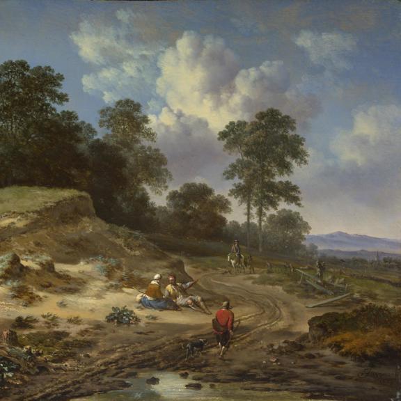 A Track by a Dune, with Peasants and a Horseman