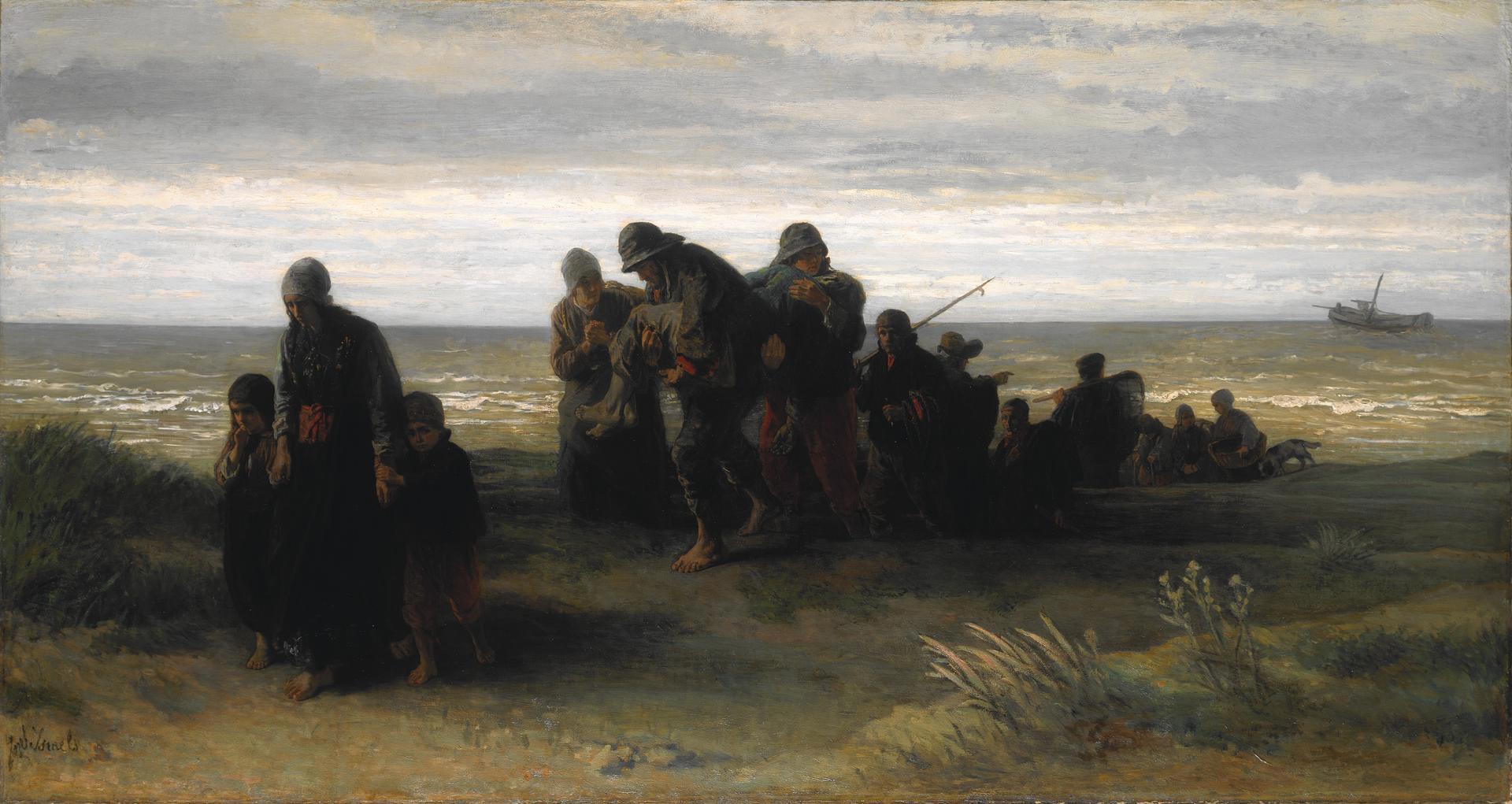 Fishermen carrying a Drowned Man by Jozef Israëls