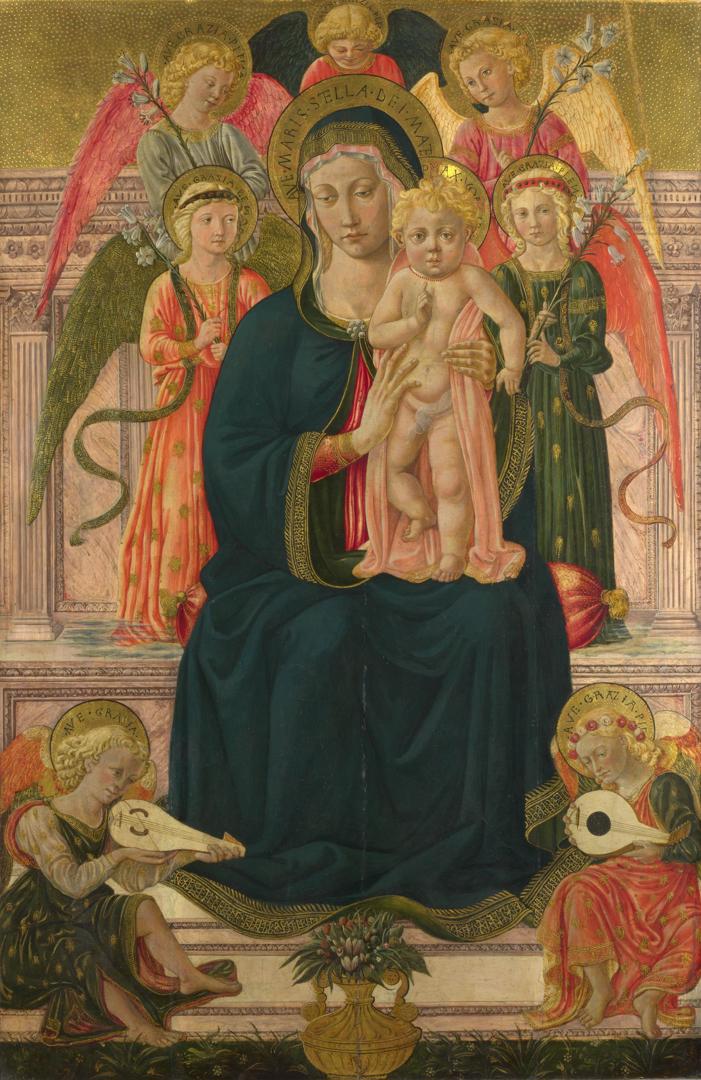 The Virgin and Child Enthroned with Angels by After Benozzo Gozzoli