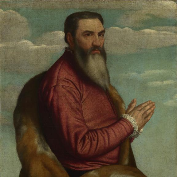 Praying Man with a Long Beard