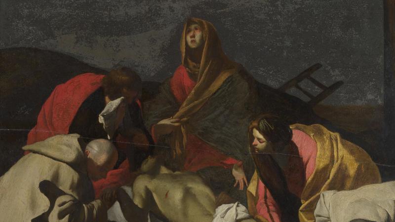 After Massimo Stanzione, 'Monks and Holy Women mourning over the Dead Christ', 18th century or earlier