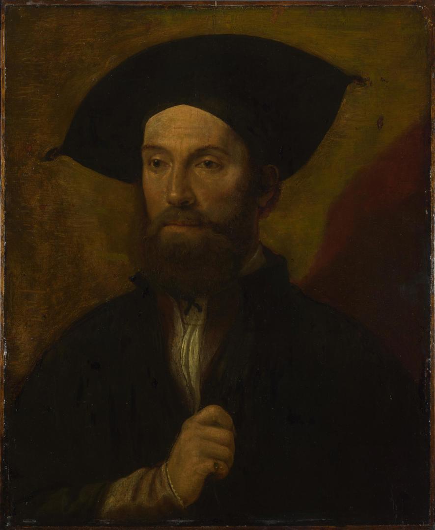 Portrait of a Man in a Large Black Hat by Italian, North