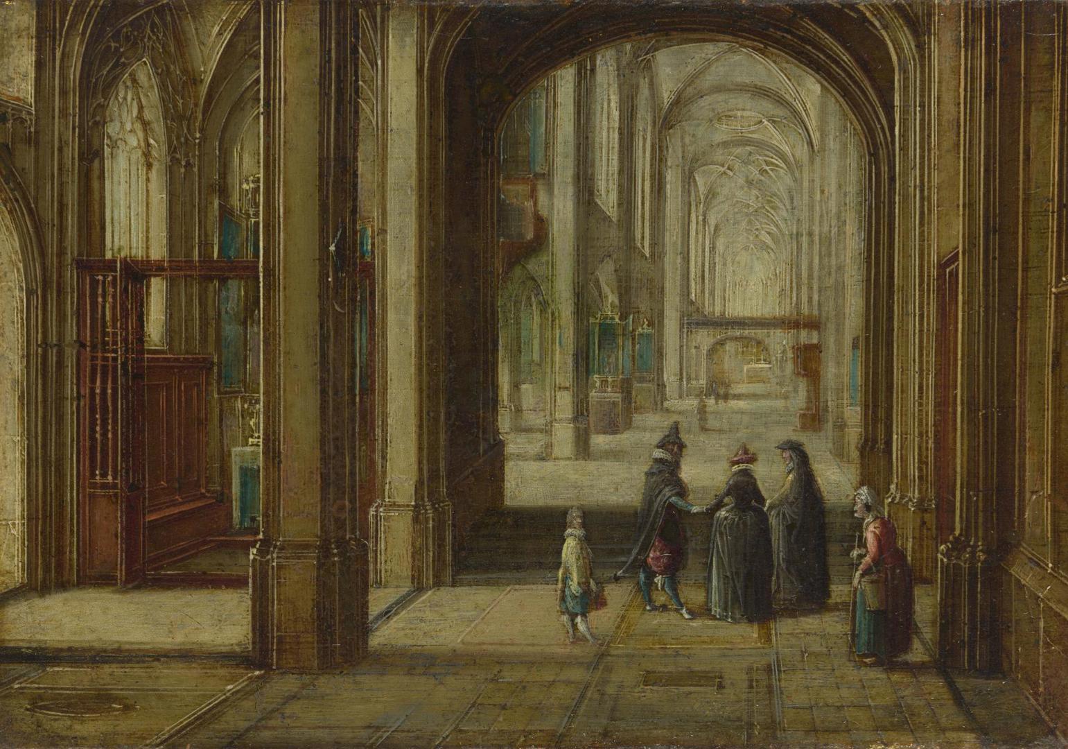 The Interior of a Gothic Church looking East by Hendrick van Steenwyck the Younger