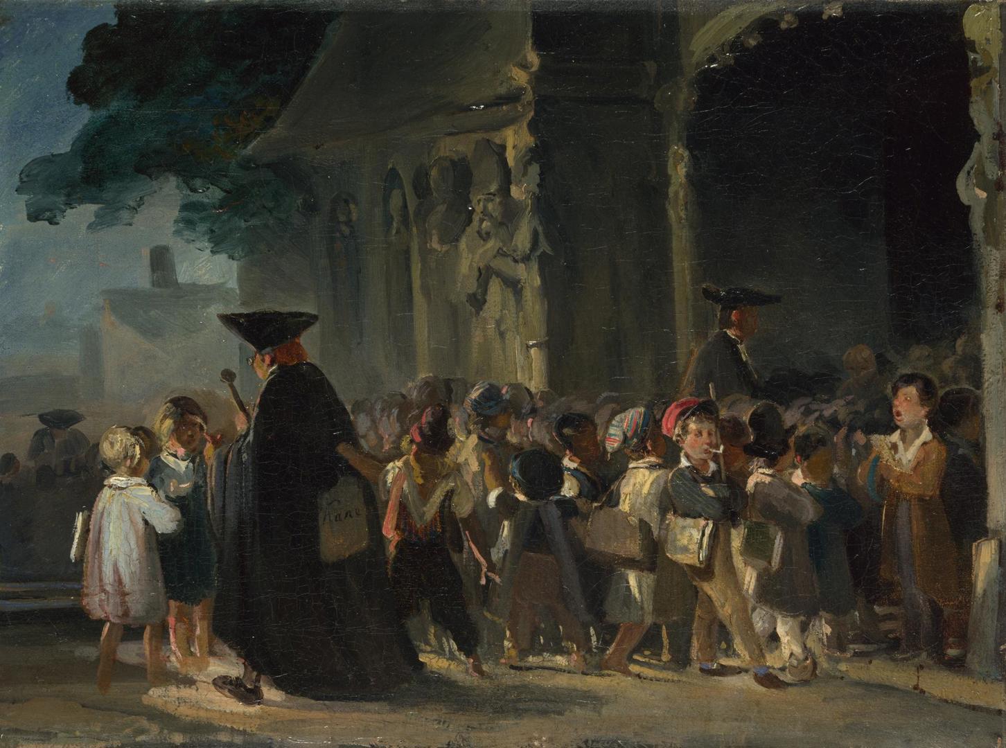Children at a Church Door by Nicolas-Toussaint Charlet