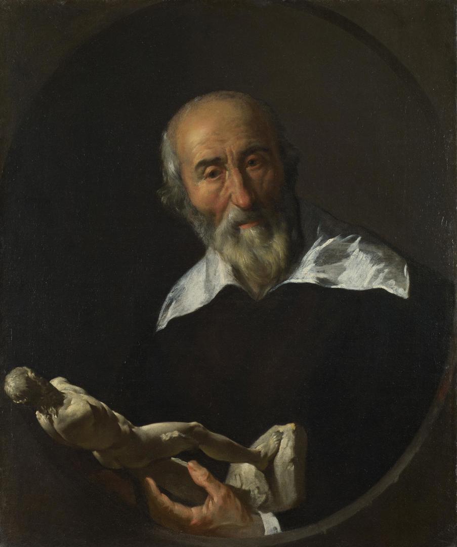 A Man holding an Armless Statuette by Italian, North