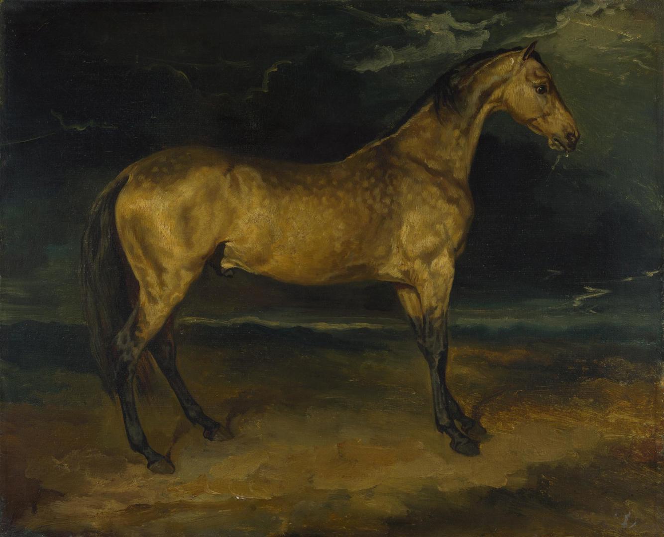 A Horse frightened by Lightning by Jean-Louis-André-Théodore Géricault