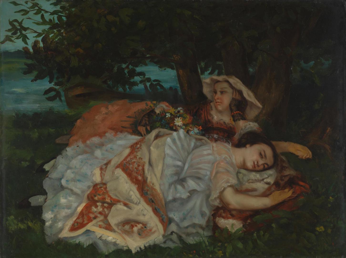 Young Ladies on the Banks of the Seine (Summer) by Possibly after Gustave Courbet