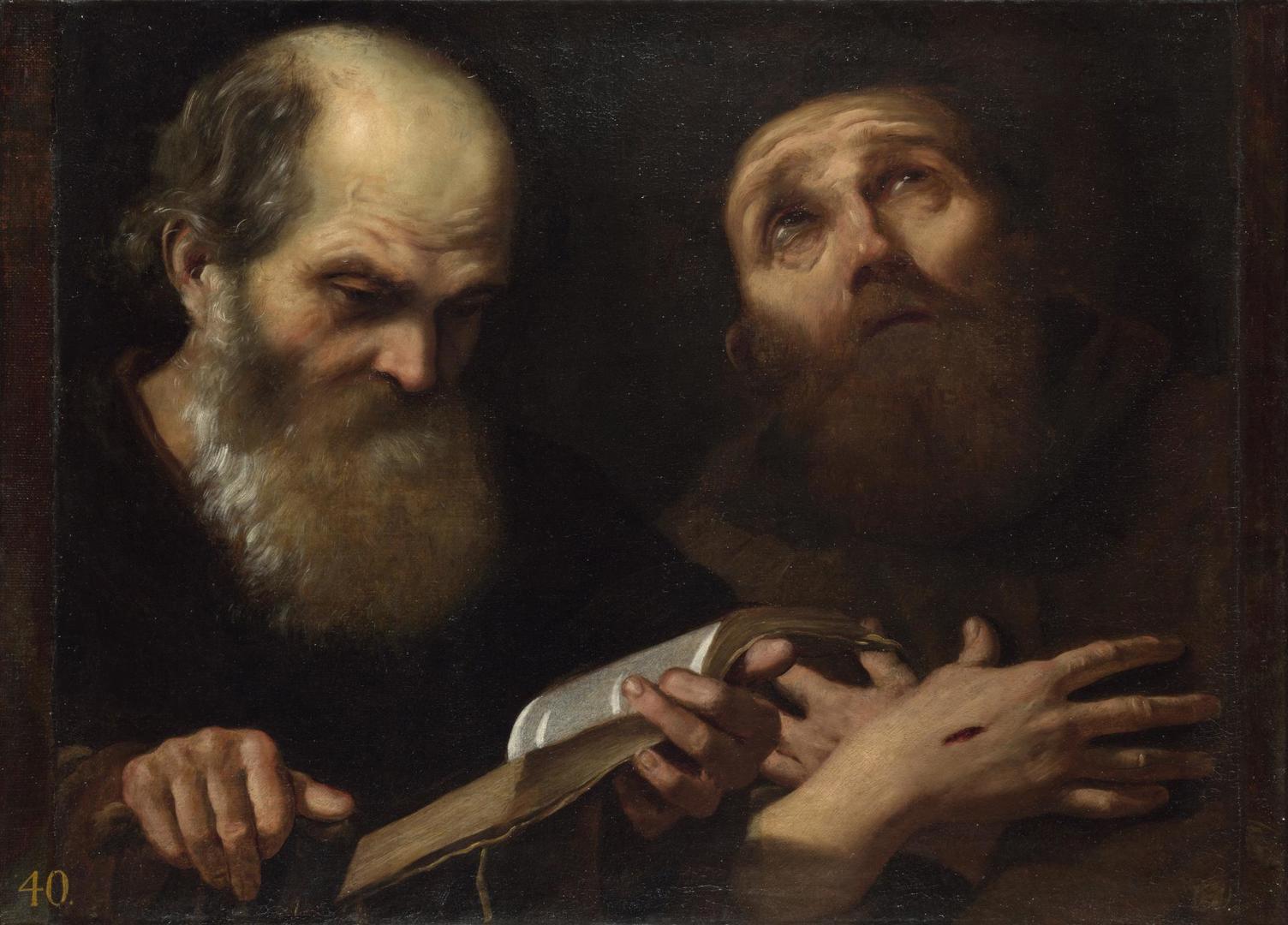Saints Anthony Abbot and Francis of Assisi by Andrea Sacchi