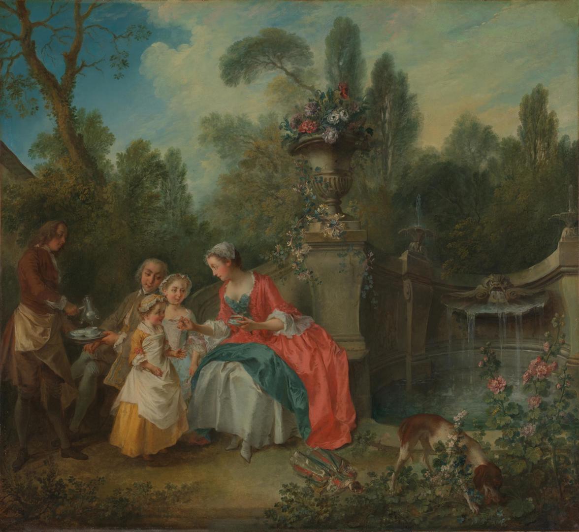 A Lady in a Garden having Coffee with Children by Nicolas Lancret