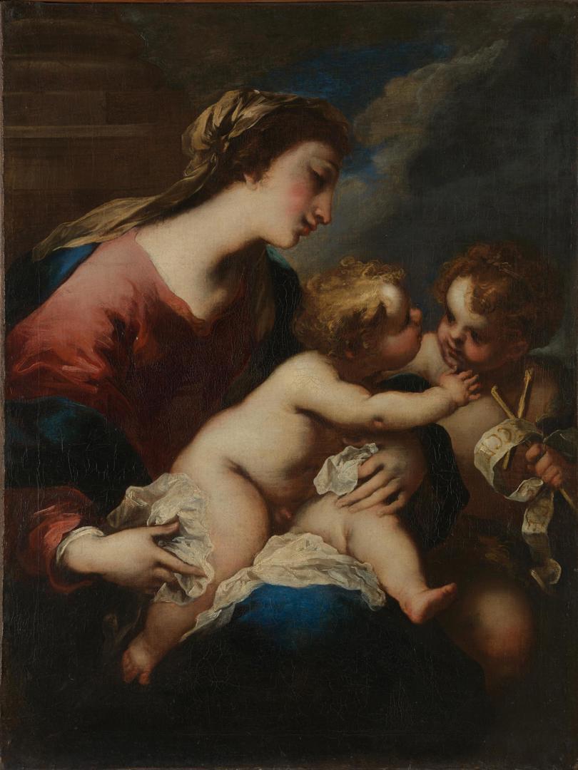 The Virgin and Child with Saint John the Baptist by Valerio Castello