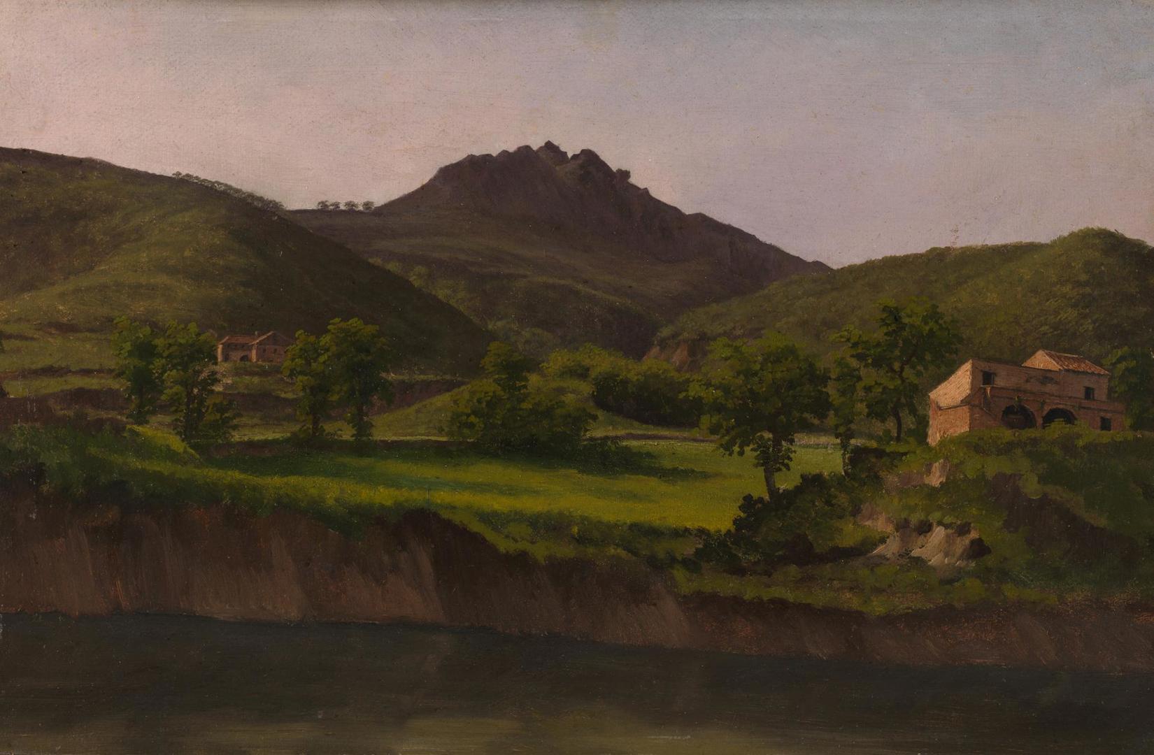 River Landscape by Probably by Jules-Louis-Philippe Coignet