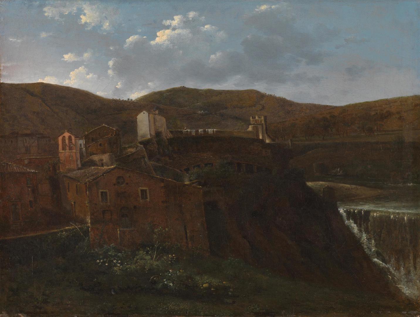 View of the Falls at Tivoli by Probably by François-Marius Granet