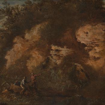 Wooded Bank with Figures