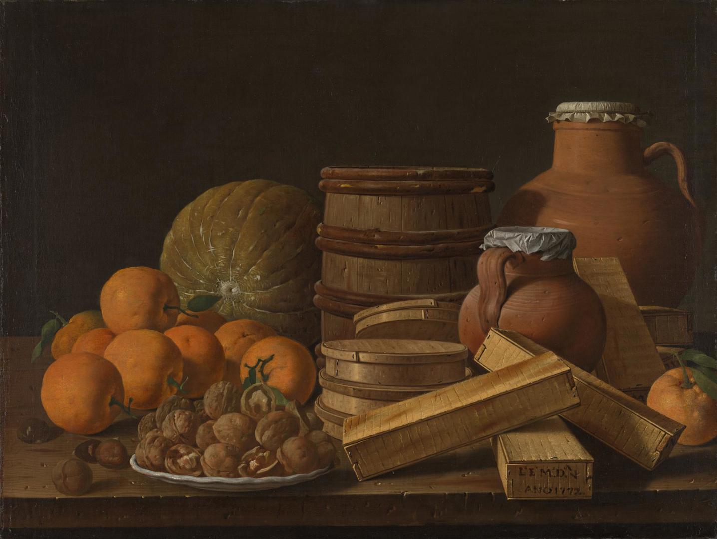 Still Life with Oranges and Walnuts by Luis Meléndez