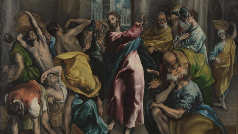 El Greco, 'Christ driving the Traders from the Temple', about 1600