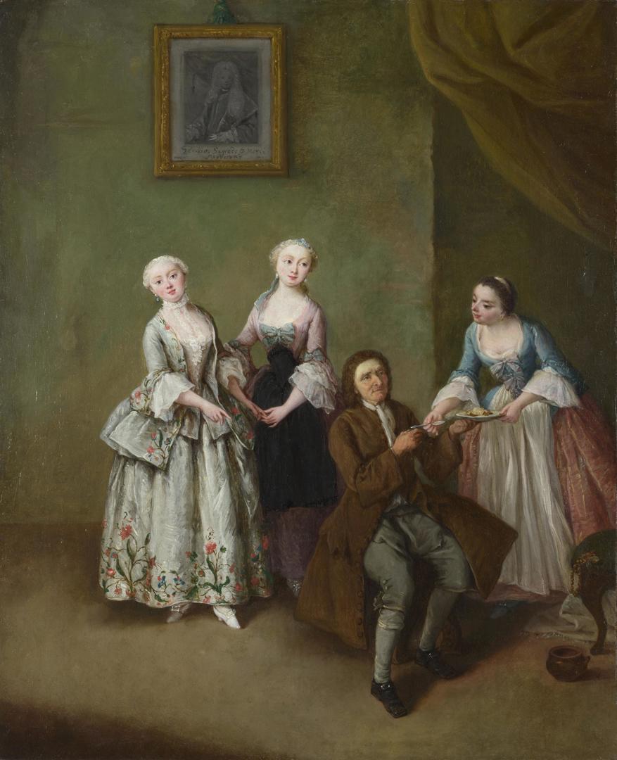 An Interior with Three Women and a Seated Man by Pietro Longhi