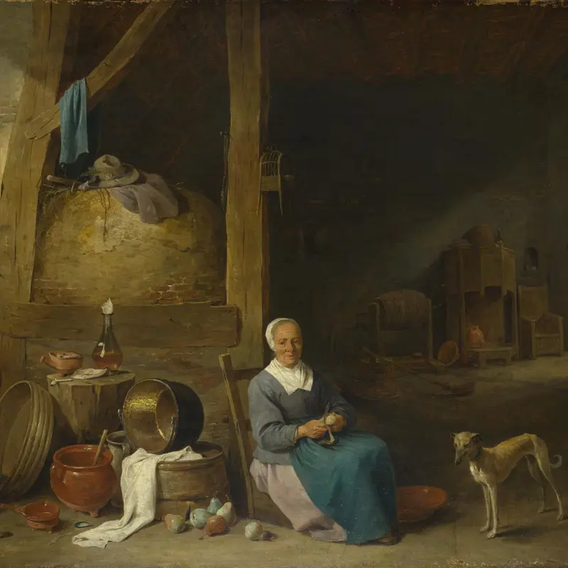 An Old Woman peeling Pears