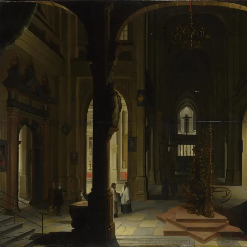 Interior of a Church at Night