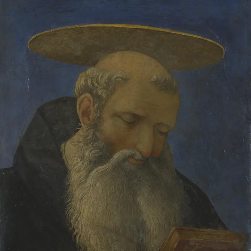 Head of a Tonsured, Bearded Saint