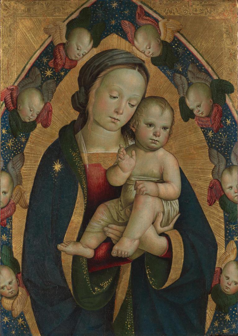 The Virgin and Child in a Mandorla with Cherubim by Italian, Umbrian or Roman