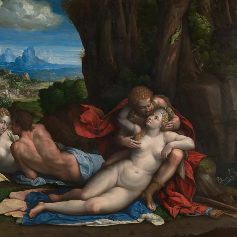 Two Couples with Cupid
