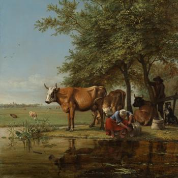 Landscape with Cattle and a Woman by a Stream