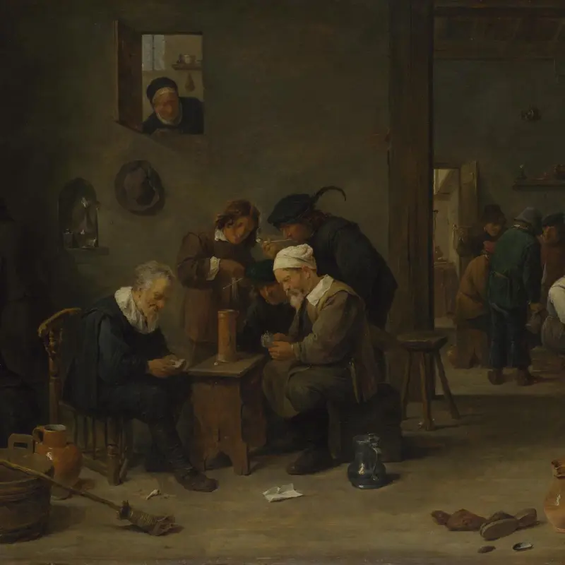 Two Men playing Cards in the Kitchen of an Inn