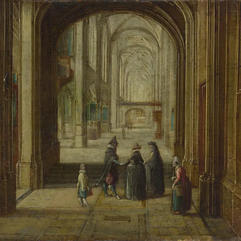 The Interior of a Gothic Church looking East